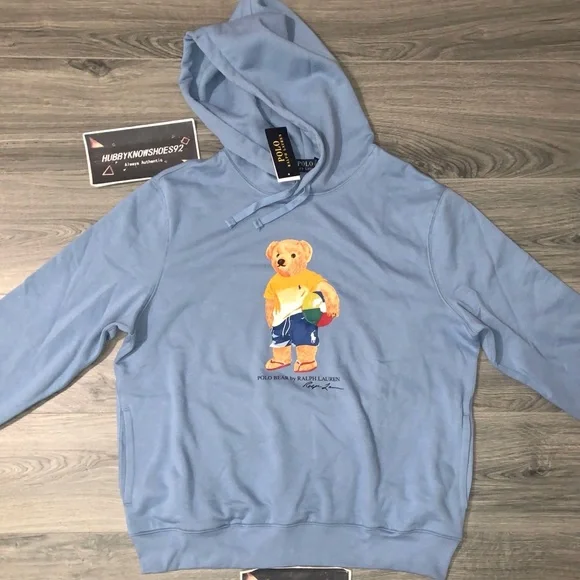 POLO RALPH LAUREN Big & Tall Blue Beach POLO BEAR Fleece Pullover Hoodie NWT NEW